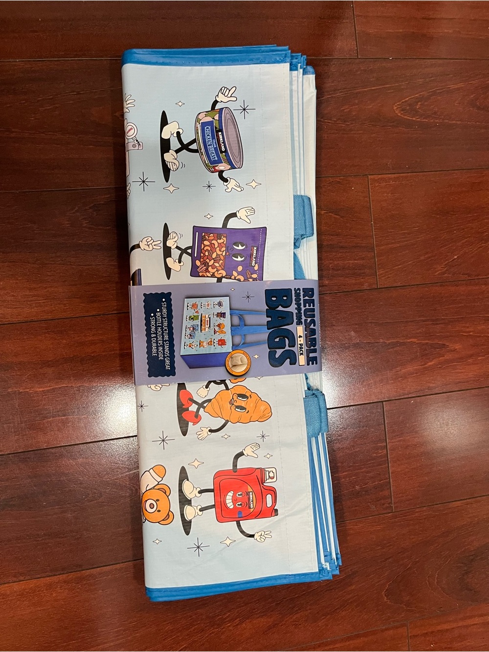 4-Pack Costco Character V2 Reusable Shopping Bags W 20” x H 14” x D 11.5”  New